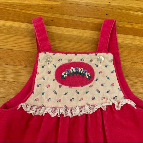 Vintage Design by GoodLad pink corduroy overall dress - Picture 3 of 6